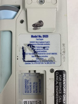 Dopplex D920  Doppler with Probe Powers On