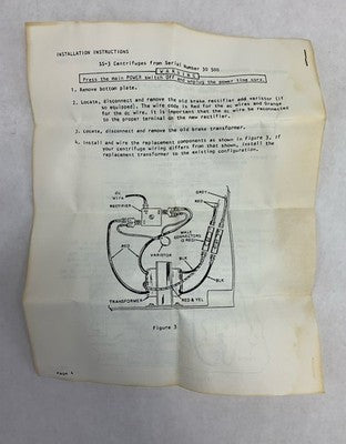 Sorvall 12149 Brake Transformer Kit for RC-2 /RC-2B /RC-3 /SS-3 Centrifuges