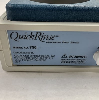 Advanced OptiSurgical QuickRinse 750 Instrument Rinse System - Parts and Repair