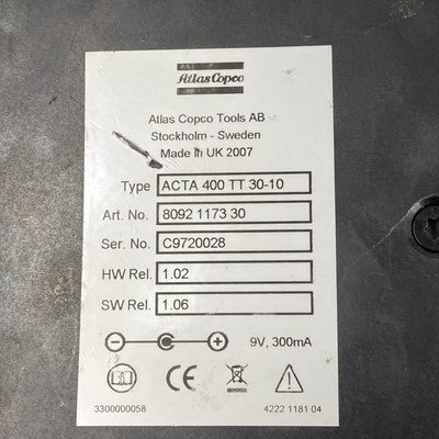 Atlas Copco ACTA 400 TT 30-10 Torque Measurement Parts or Repair