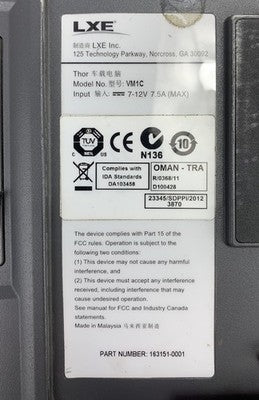 Honeywell Thor VM1C Atom 2530 1.6GHz 1.5GB RAM Vehicle Mount Computer