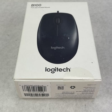 Logitech B100 Wired USB Mouse Ambidextrous Black 910-001439