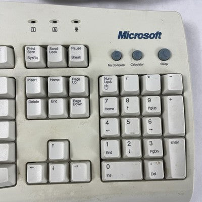 Microsoft Internet Keyboard White PS/2 Model RT9443 V56TW X08-74735