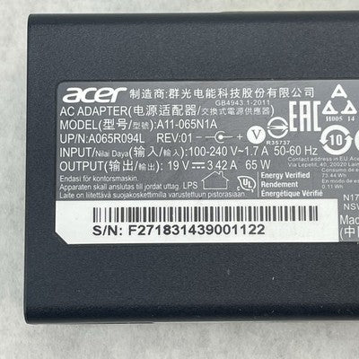 Acer A11-065N1A AC Power Adapter A065R094L Lot of 10