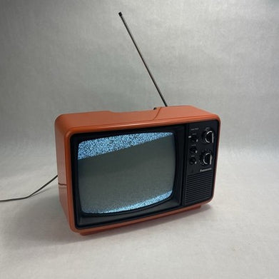 Vtg 70s Panasonic Solid State Portable TV Gaming TR-822 Orange Parts Or Repair