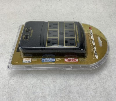 Monster Power Gold 123063-00 6 Outlet 2 USB Surge Protector