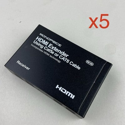 Monoprice ME100 HDMI Over Ethernet Sender & Receiver - Lot of 5