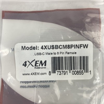 4XEM 4XUUSBCM8PINFW USB-C male To 8 Pin Female Lot of 5
