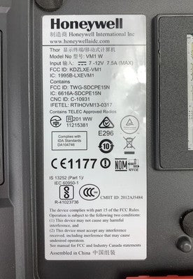 Honeywell Thor VM1 W Atom 2530 1.6GHz 2GB RAM Vehicle Mount Computer
