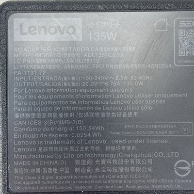 Lenovo ADL135NLC3A  AC Adapter 20V 6.75A AC Power Charger Lot of 3