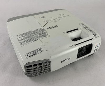 Epson H582A PowerLite 955W Projector 1756 Lamp Hours No Remote - Yellow Display