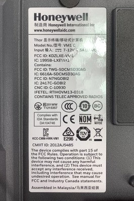 Honeywell Thor VM1 Atom 2530 1.6GHz 1.5GB RAM Vehicle Mount Computer