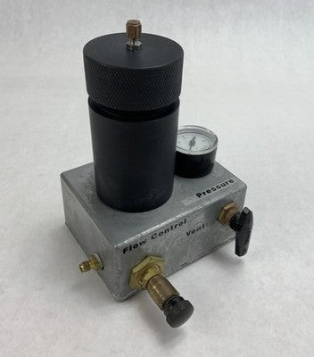Pressure Compensated Flow Control Valve Vent With Container Vial