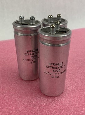 Sprague 7626L Extralytic 602D 43000uF 10VDC Aluminum Capacitor (Lot of 3)