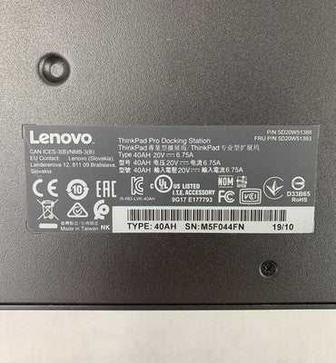 Lenovo ThinkPad Pro 40AH Docking Station - No Keys (Lot of 2)
