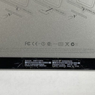 Apple A1225 iMac 24" 2009 Core 2 Duo 4GB RAM 640GB HDD os10.11.6 - Hinge Issue