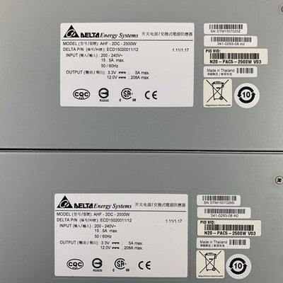 Delta AHF-2DC-2500W ECD15020025 Cisco 2500w PSU Lot of 4x