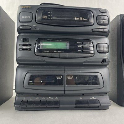 Sanyo AWM-170u Radio CD Player/ Dual Cassette Decks. AWM-170OU Tested No Remote