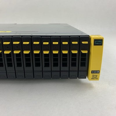 HP 3PAR Drive Shelf M6710 Controller w/ 14 Caddies 2x QR491 Cards 2x PSU No HDDs