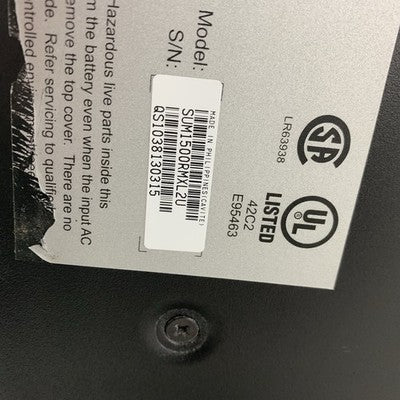 APC SUM1500RMXL2U Smart-UPS 1500VA 120V Rackmount UPS No Batteries