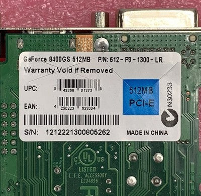 EVGA Nvidia GeForce 8400GS 512MB Video Graphics Card