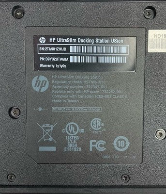 HP Ultraslim HSTNN-IX10 Docking Station - No Keys (Lot of 2)