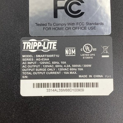 Tripp Lite Smart 500RTIU Battery Back UPS Tested No Battery or Caddy