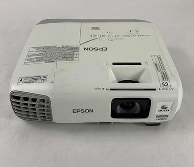 Epson H582A PowerLite 955W Projector 1756 Lamp Hours No Remote - Yellow Display