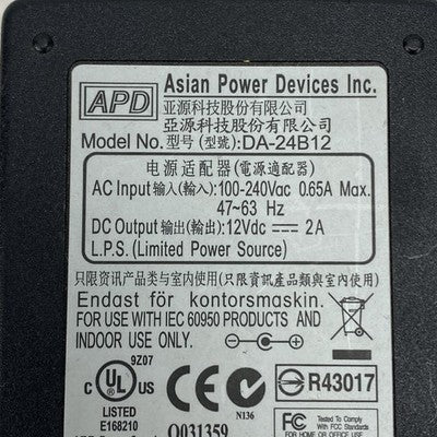 APD DA-24B12 12V 2A AC Adapter (Lot of 2)