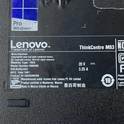 Lenovo ThinkCentre M83 Micro Intel Core i5-4570TE 2.7GHz 1x4GB RAM No HDD/OS/AC