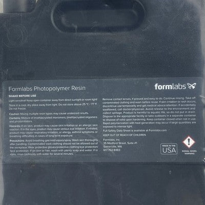 Factory Sealed Formlabs Photopolymer Resin Black FLGPBK02