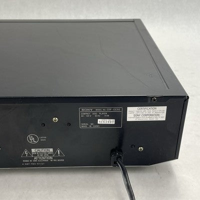 Sony CDP-CE315 5 Disc Changer CD Player Tested Plays No Screen