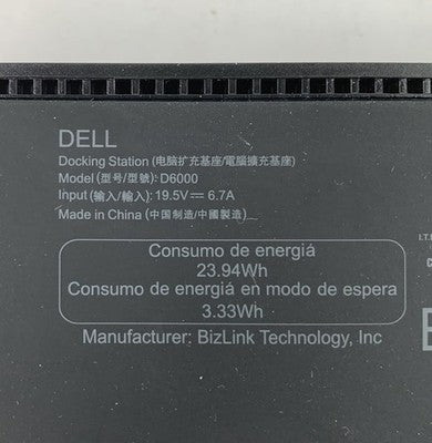 Dell D6000 19.5V 6.7A USB-C / USB-A Docking Station