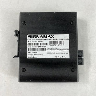 Signamax I-1100 10/100 to 100FX PoE+ Industrial Media Converter SM/SC