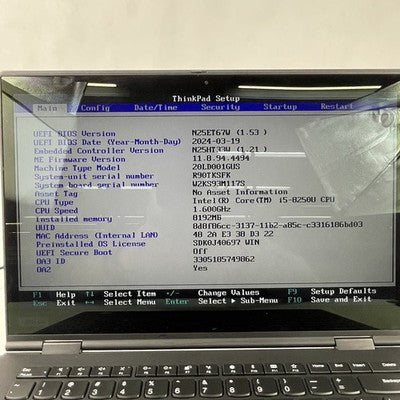 Lenovo ThinkPad X1 Yoga Gen 3 14" Touch i5-8250U 1.70 GHz 8 GB RAM No OS No SSD