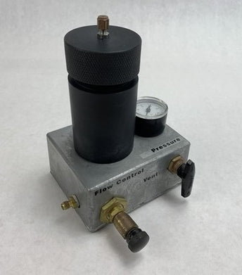 Pressure Compensated Flow Control Valve Vent With Container Vial