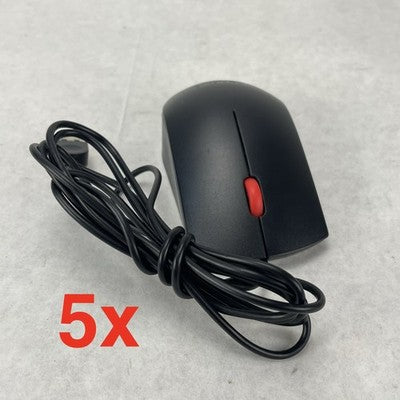 Lenovo Optical USB Mouse SM-8823 SM50L24506 00PH133, Black,000-DPI Lot of 5