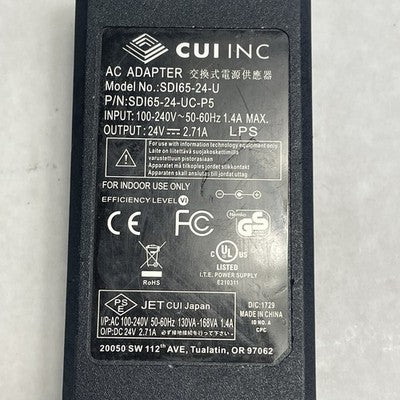 CUI Inc SDI65-24-U-P5 AC/DC Adapter