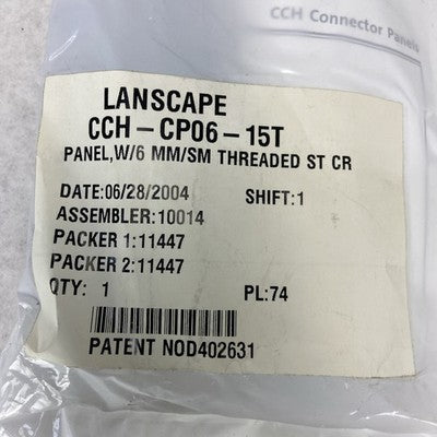 Corning Lanscape CCH-CP06-15T Panel ST CR MM Simplex 6 Fiber OM1 62.5 um