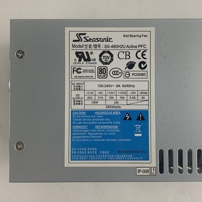 Seasonic SS-460H2U Active PFC 460W 2U Server Power Supply Tested No Cables