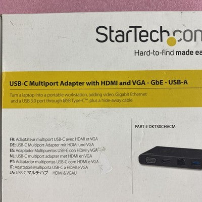 SmartTech DKT30CHVCM USB-C Multiport Adapter W/ HDMI and VGA - GbE-USB-A