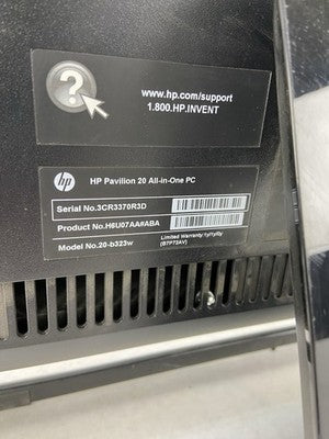 HP Pavilion 20 20-B323W AIO AMD E1-1500 1.48GHz 4GB RAM No HDD No OS