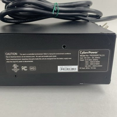 CyberPower PR2000RTXL2U 2000VA 1800W Rackmount UPS  Battery Backup Tested No Bat