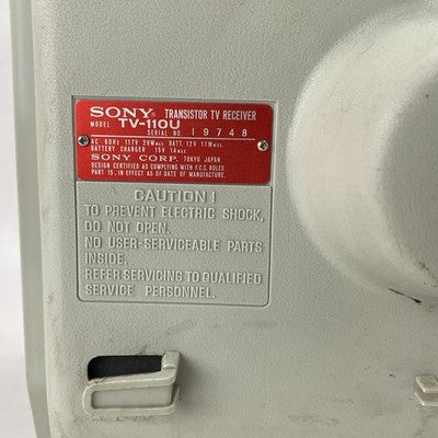 Sony TV-110U TV Power Tested - Parts or Repair
