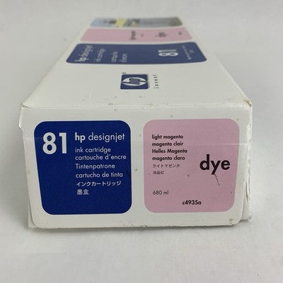HP Designjet Ink Cartridge C4935A Light Magenta 81 New OEM Box Sealed 05