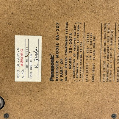 Panasonic SA-207 Tested Working