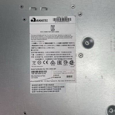 Cisco WS-C3850-48F-S 3850 1x PSU 48 1GE RJ-45 PoE Ports V07 Tested and Reset