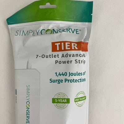 Simply Conserve 7-Outlet Advanced Surge Protected Power Strip Lot of 2
