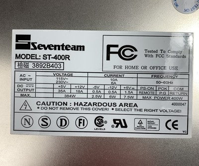 Seventeam ST-400R 400W Power Supply