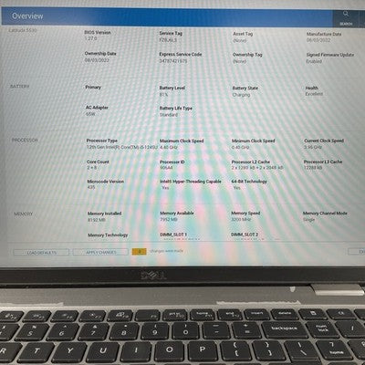 Dell Latitude 5530 15.6" i5-1245U 3.96 GHz 8 GB RAM No SSD No OS READ